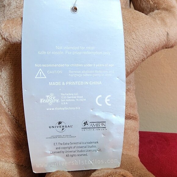E.T. The Extra-Terrestrial Plush Universal Studios Manufactured 2013 NWT - Picture 8 of 9